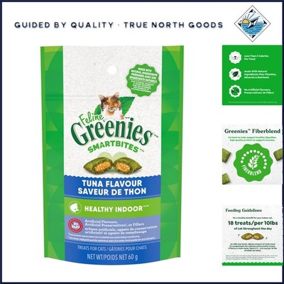 Low Calorie Cat Treats for Adult Cats, Tuna Flavor, 2.1 oz, Hairball Control