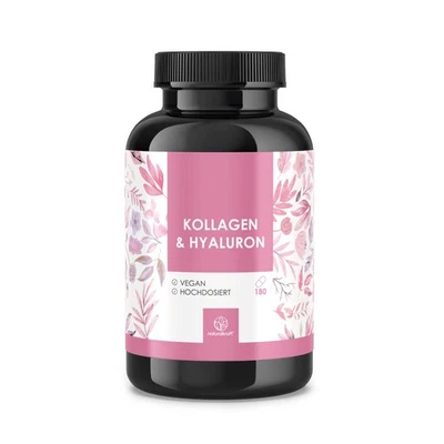Hyaluron & Kollagen Komplex - Biotin, Zink, Vitamin C 180 Kapseln NATURALKRAFT®