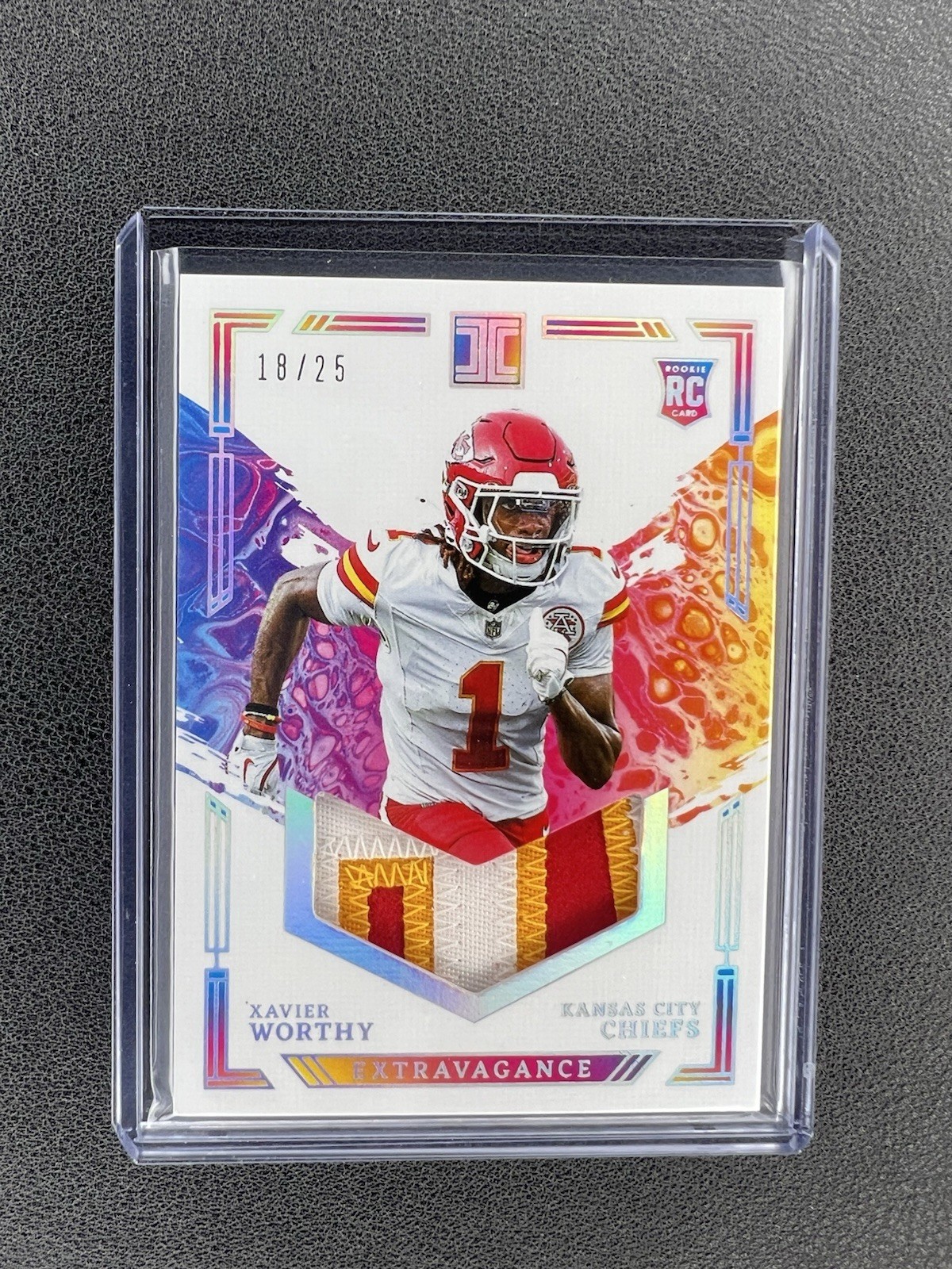 2024 Impeccable Extravagance Xavier Worthy RC Rookie 3-Color Patch /25