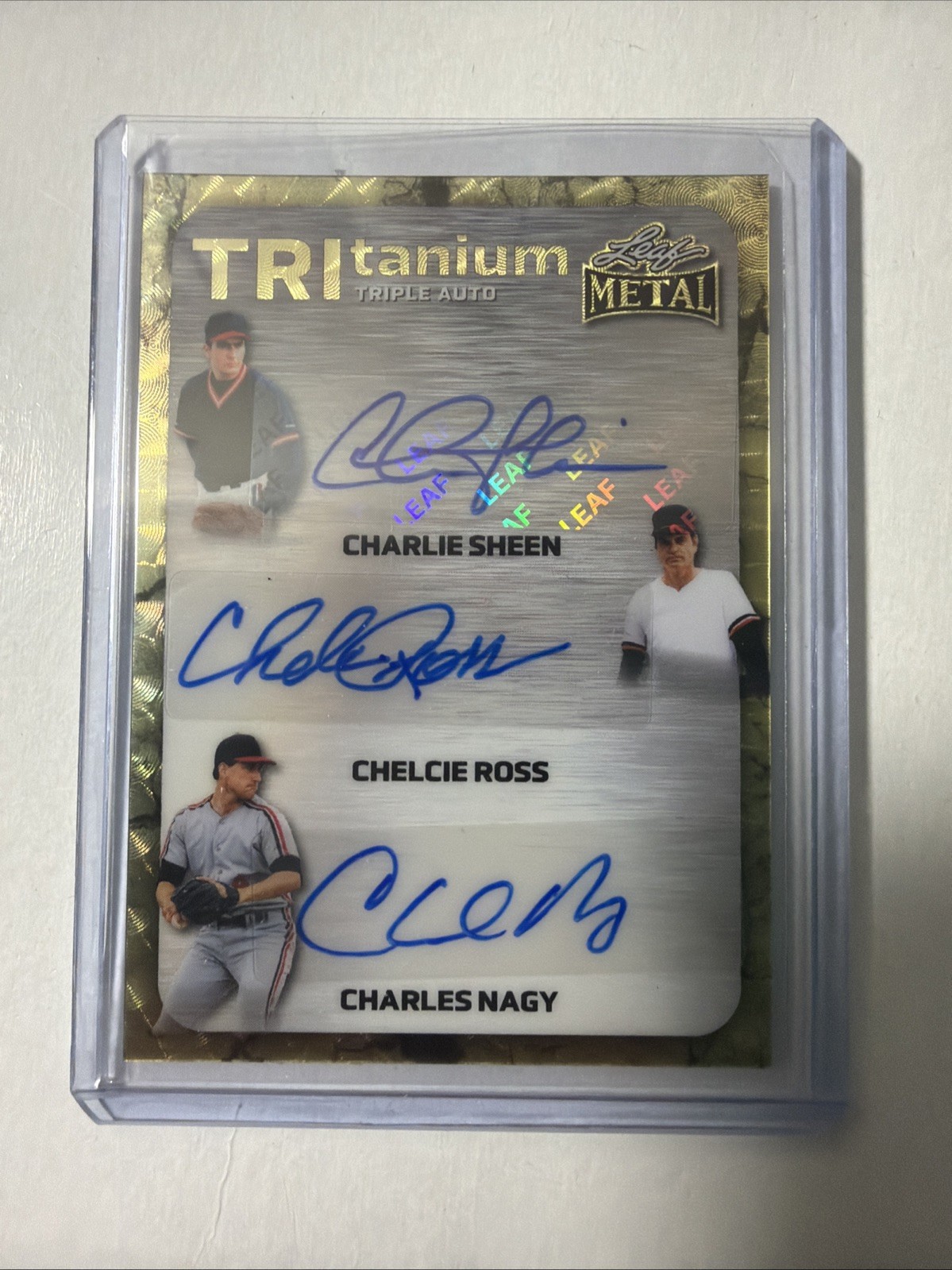 2026 Leaf Metal Baseball TRI-Tanium Auto 1/1 Charlie Sheen C Ross Charles Nagy
