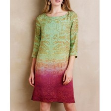 Anthropologie Maeve Cleome Dress Silk