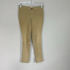 Vintage TUFF RIDER Tan Riding  Equestrian Dressage Pant Leather Stretch Cotton S