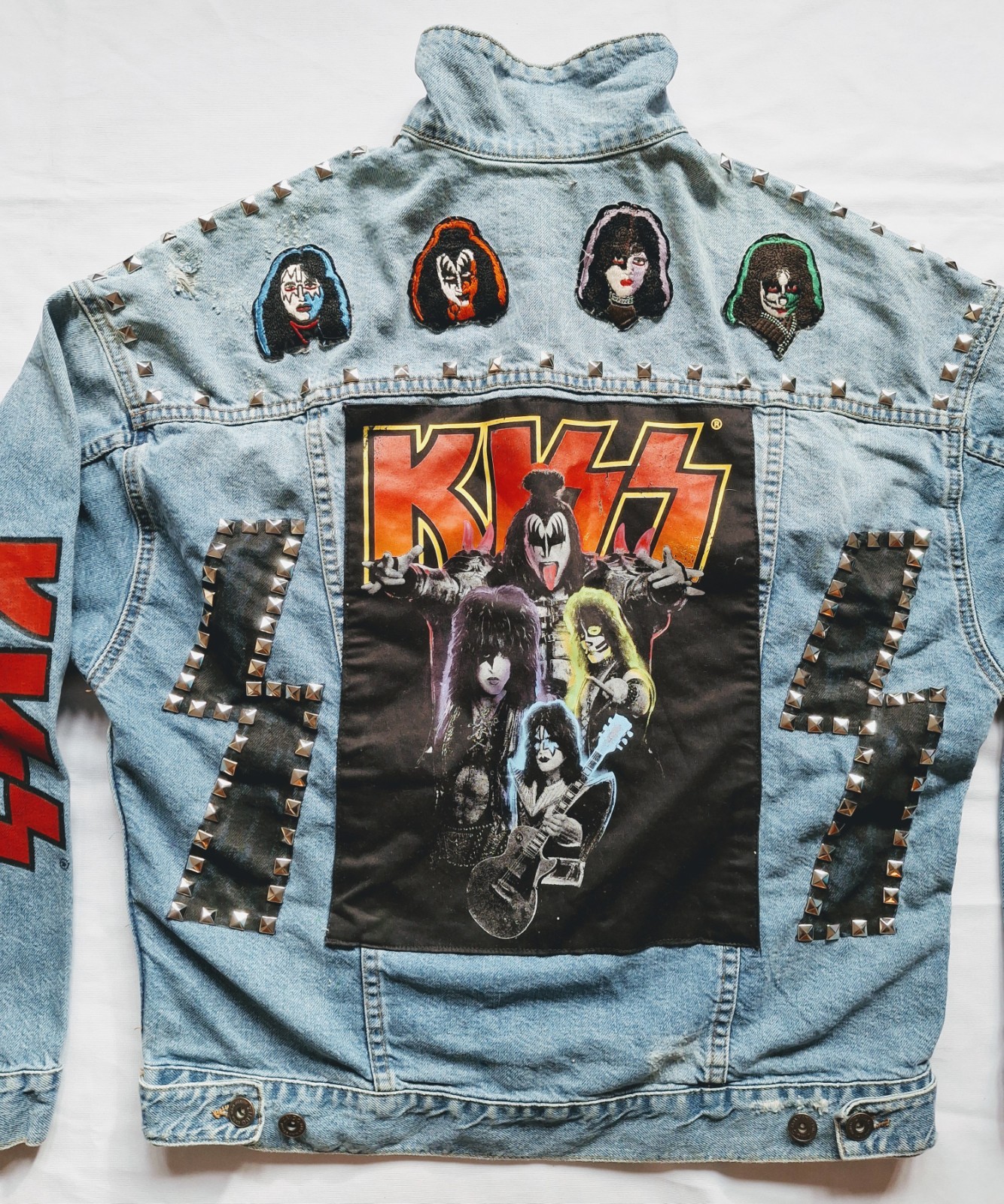 Zara Kiss Patched Studded Battle Mens Jacket Size L image 7