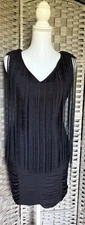 Unique Flapper Style Johnathan Kayne Mini Formal Little Black Dress, size 6