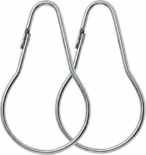 Metal Shower Curtain Rings Steel Round Hooks Ring 24 Pack 2.7 Inch Rustproof