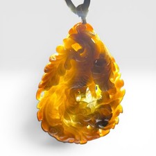 Type A Jadeite Jade Phoenix Amulet Pendant Ye...