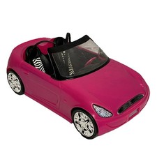 Barbie Car 2009 Mattel Glam Rosa Convertible Juguete Dos Plazas Cinturón de Seguridad Ajustable