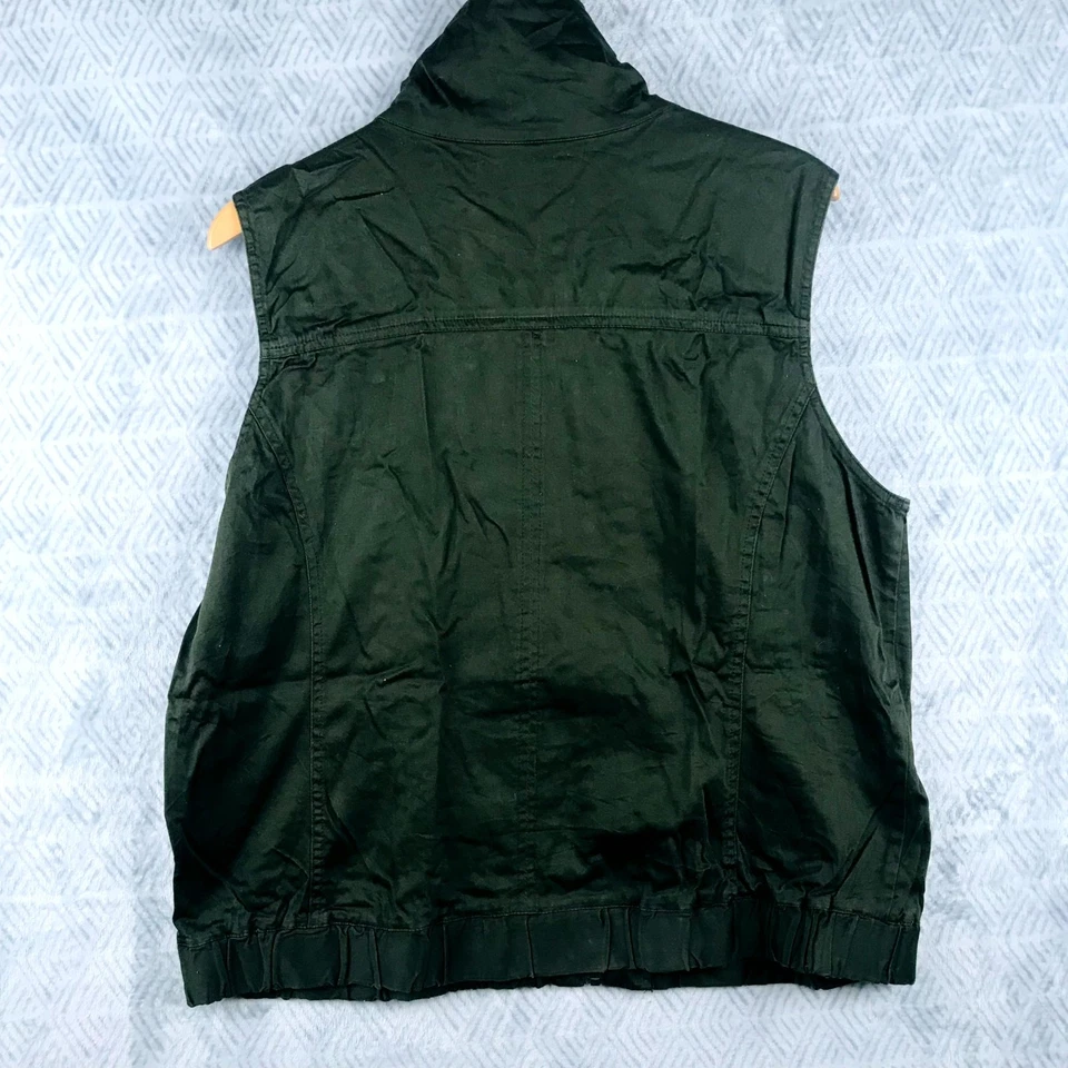 Christopher & Banks Gilet Utilitaire Femme XL Vert Sans Manches Zippée Plein Air - Photo 3/4