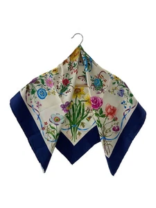 Foulard GUCCI/soie/NVY/motif floral/femme