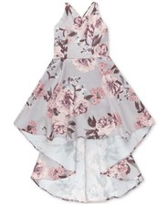 Speechless Girls Sleeveless Woven Floral Mikado Dress  Mauve, Blush - 16R