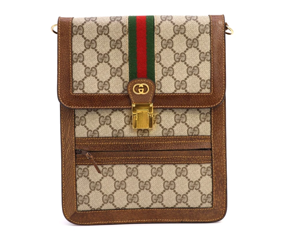 Gucci Crossbody Shoulder Bag Purse GG Supreme Sherry Vintage Brown Authentic - Image 3 of 4