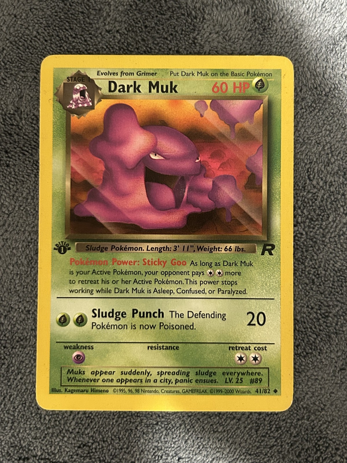 1st edition Dark Muk 41/82 Team Rocket  vintage Pokemon card MP