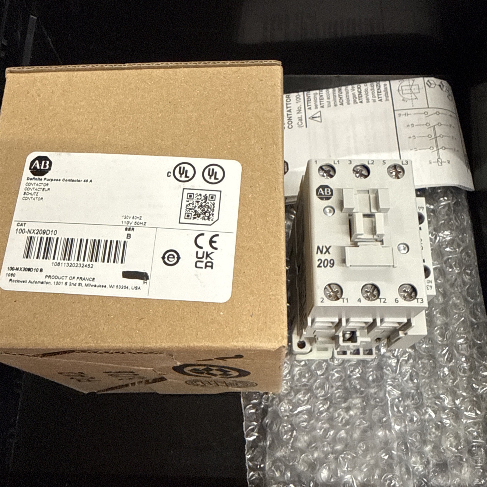 100-NX209D10 Allen Bradley CONTACTOR New USA Stock