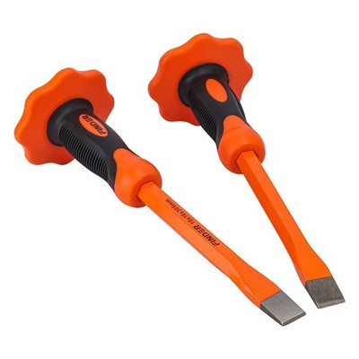 2 PCS Heavy Duty Flat Chisel, 12 Inch CR-V Chrome-Vanadium Steel Flat Head Ch...