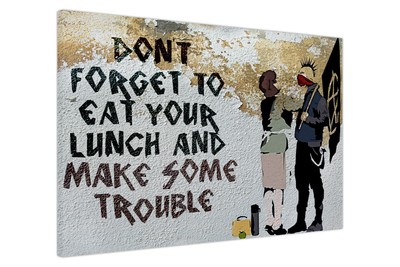 Banksy Make Trouble Leinwand Wandbild Bild Druck