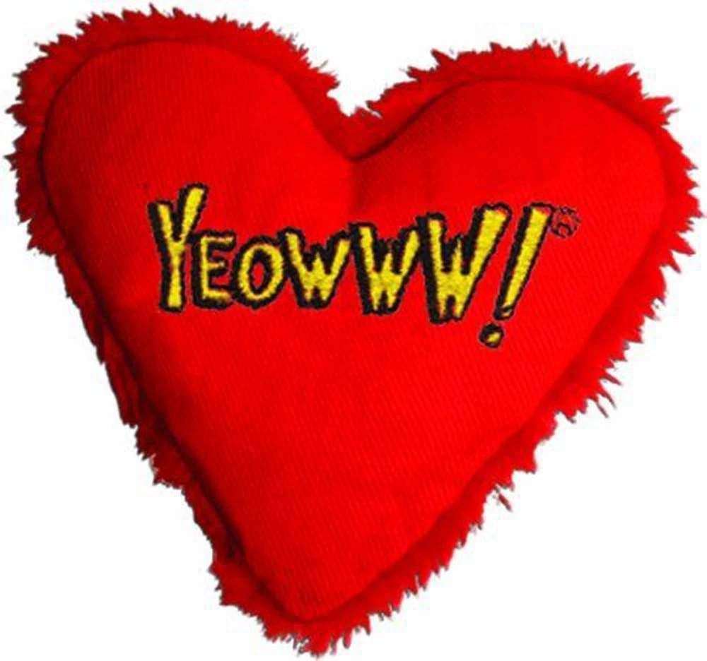 Yeowww Hearrrt Attack Catnip Toy Red