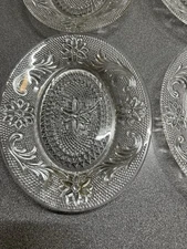 Set of 4 Vintage Snack Plates Detailed Rims