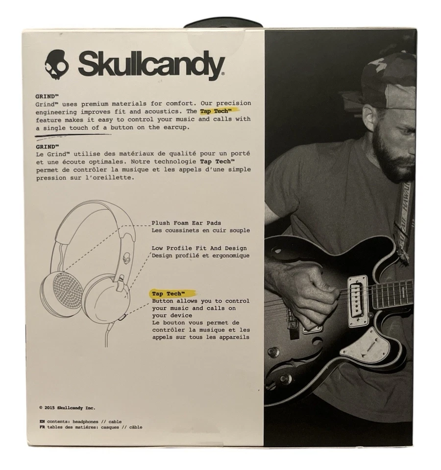 Skullcandy Grind Headphones Tap Tech White, Brand New - Image 2 of 4