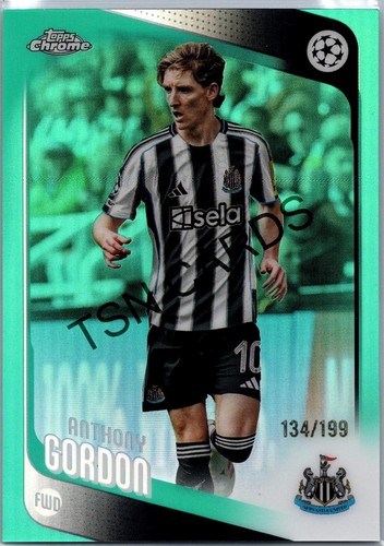 2025-26 Topps Chrome Uefa Club Competitions Anthony Gordon Aqua /199