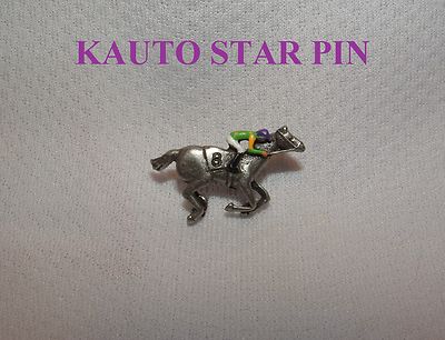 NEW KAUTO STAR UK HAND PAINTED HORSE RACING JOCKEY SILKS PIN GRAND NATIONAL