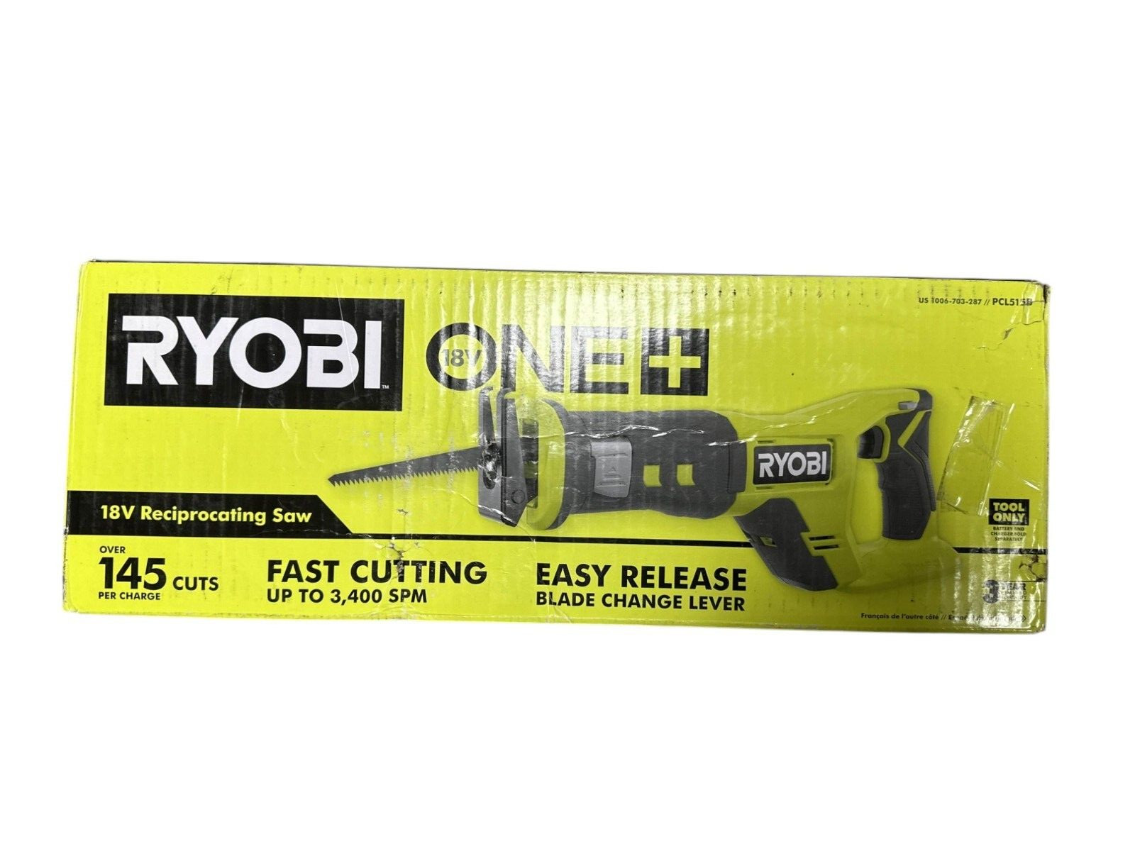 RYOBI PCL515B 18v Reciprocating Saw (Tool Only) No Blade