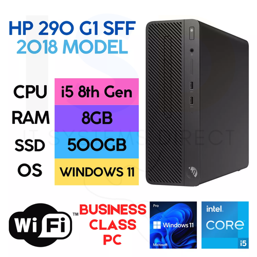 HP 290 G1 SFF Intel Core i5 8th Gen 8GB RAM 500GB SSD Windows 11 Pro WIFI - Picture 3 of 10