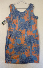 NWT VTG Reyn Spooner Womens Hawaiian Floral Palm Royals Mini Vacation Dress XL