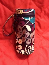 Vera Bradley Plum Crazy Baby Bottle/Water Bottle Caddy