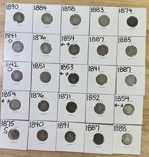 LOT OF 10 Antique Seated Liberty Silver Dime Fair to AG Random Date FULL DATE! 