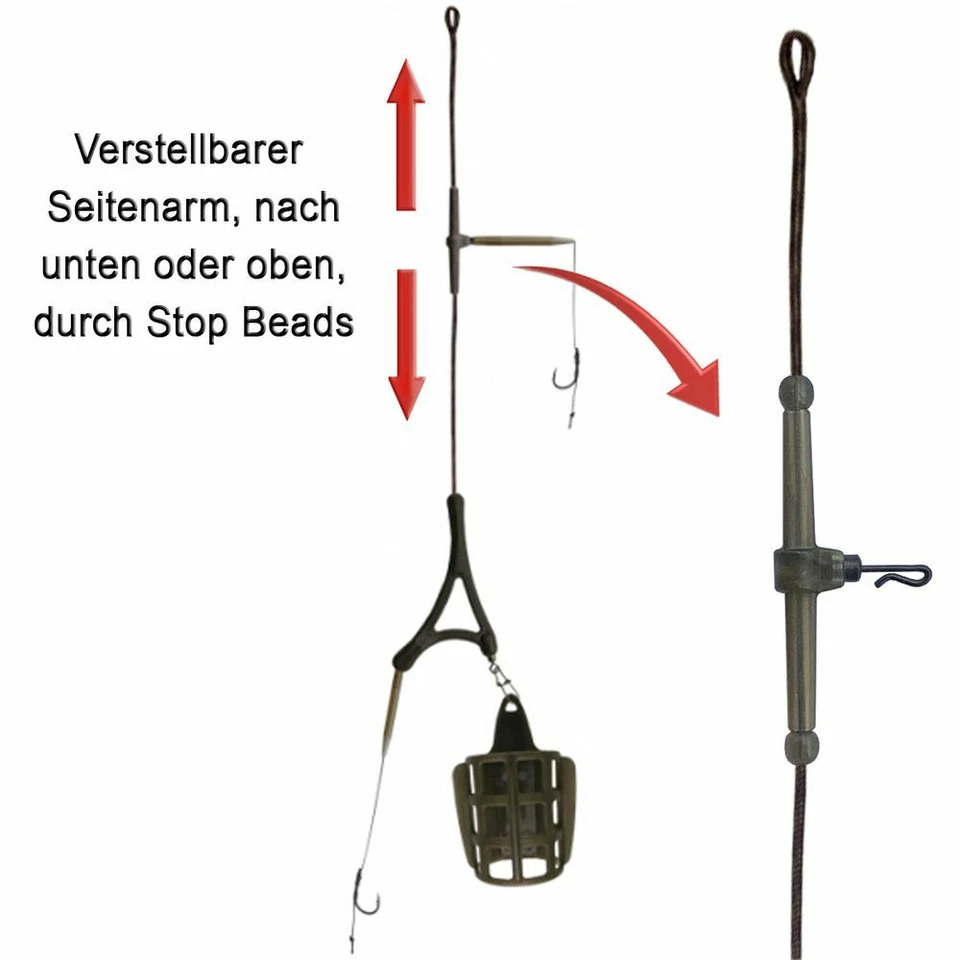 Karpfenmontage FEEDER CARP Komplett Fertig gebunden Grundmontage Set Free System - Bild 4 von 4