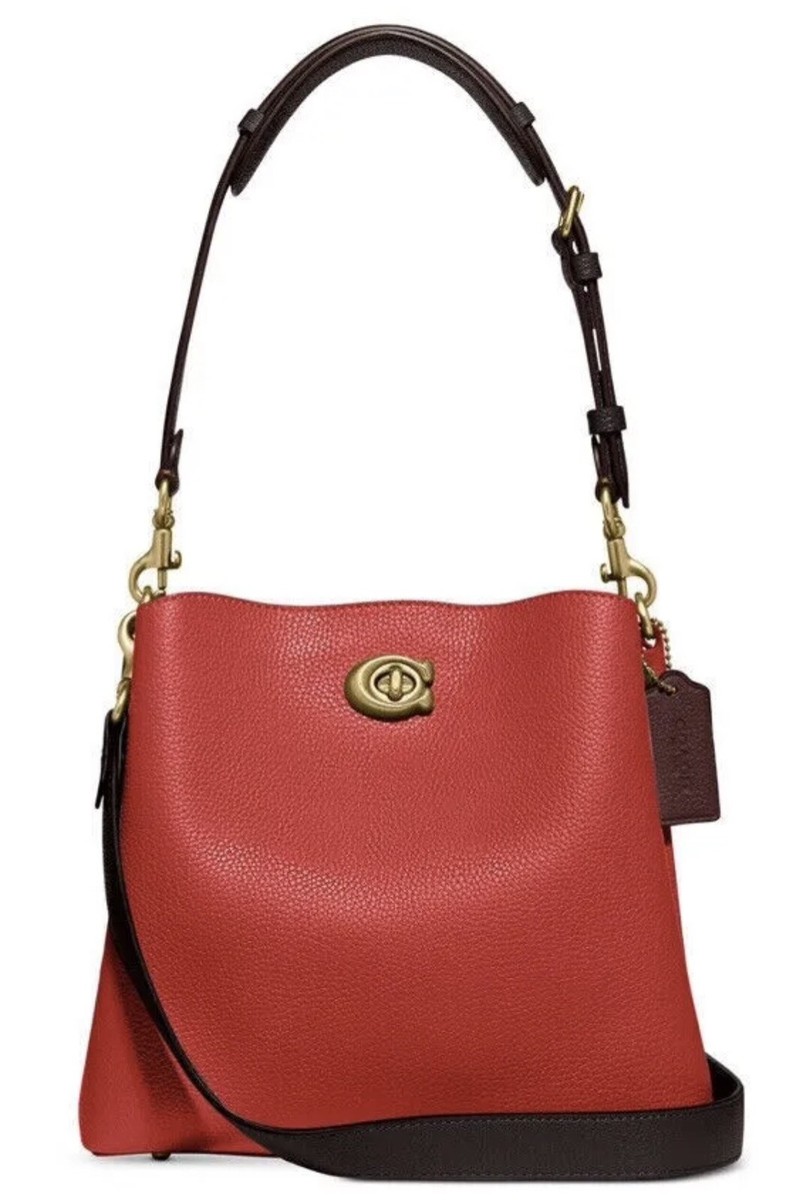 NWT COACH Willow Bucket Bag Crossbody In Sport Red Leather C3766