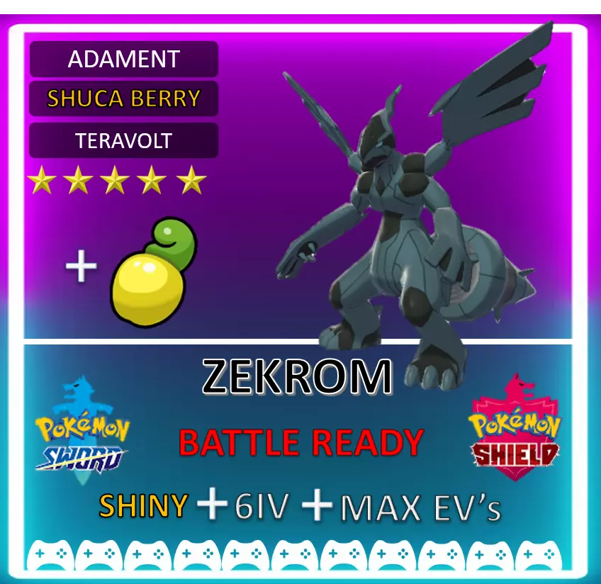 Pokemon Sword and Shield 6IV Shiny Zekrom