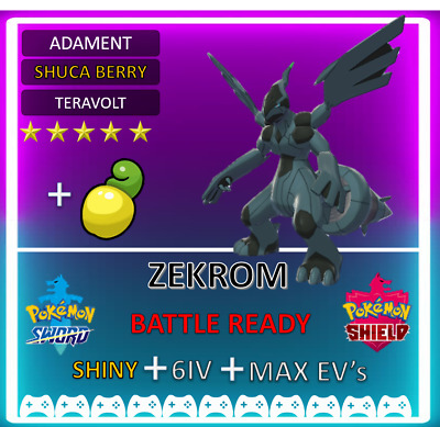 Pokemon Sword & Shield Shiny 6IV Zekrom! MAX EV 6IV! BRAND NEW! NOT  Solgaleo