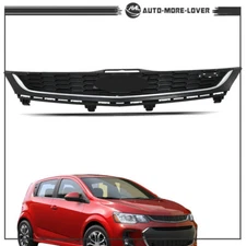 For Chevy Sonic 2017-2020 Front Upper Grille Grill Matte Black Chrome Honeycomb