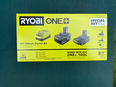 RYOBI ONE+ 18V Lithium-Ion Kit with 4.0 Ah & 2.0 Ah Battery & Charger Brand New