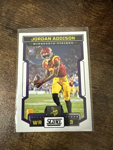 2023 Score 346 Jordan Addison Minnesota Vikings Football Card RC