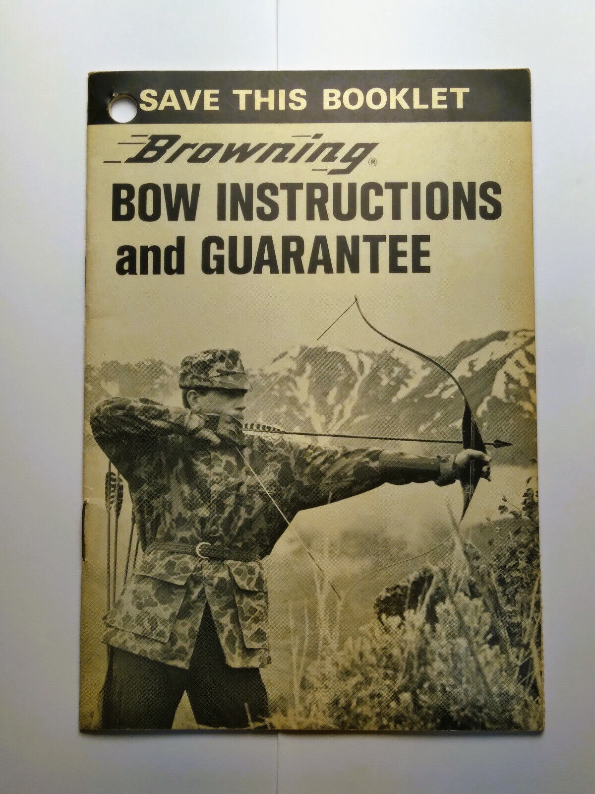Vintage Browning Recurve Bow Instructions and Guarantee Owner's Manual 1969