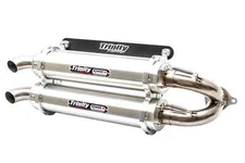 Trinity Racing Brushed Dual Slip-On Exhaust For 2020+ RZR Pro/2022+ RZR Turbo