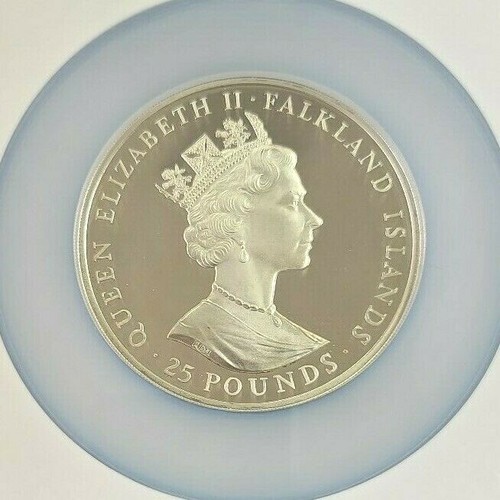 1986 FALKLAND ISLANDS S25P PRINCE ANDREW'S WEDDING NGC PF 68 ULTRA CAMEO TOP POP - Picture 4 of 5
