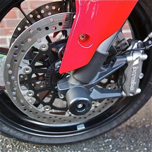 DUCATI 950 Hypermotard RVE 2020-2023 CRASH MUSHROOMS FRONT AXLE SLIDERS BOBBINS - Picture 2 of 11