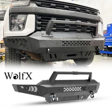 Black Powder Coated Steel Front Bumper For 2020-2023 Chevy Silverado 2500/3500HD
