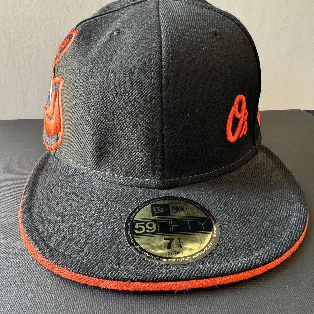 Baltimore Orioles Hat Cap Fitted 7 1/4 Black Orange New Era