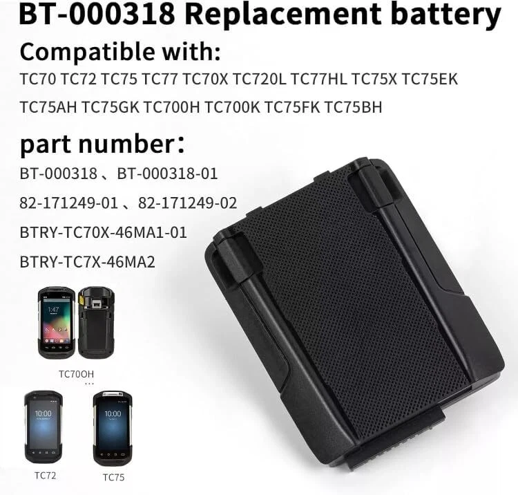 Batería Original BT-000318 BT-000318-01 para ZEBRA TC70 TC75 TC7X Series 4500mAh Foto 4 de 4