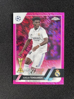 2022-23 Topps Chrome UEFA CC Aurelien Tchouameni Pink Shimmer /250! Read Madrid
