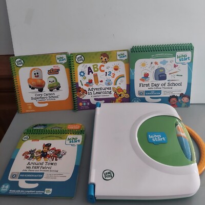 LeapFrog LeapStart Learning Device Carry Handle  9.5'' x 10.75'' and 4 Books