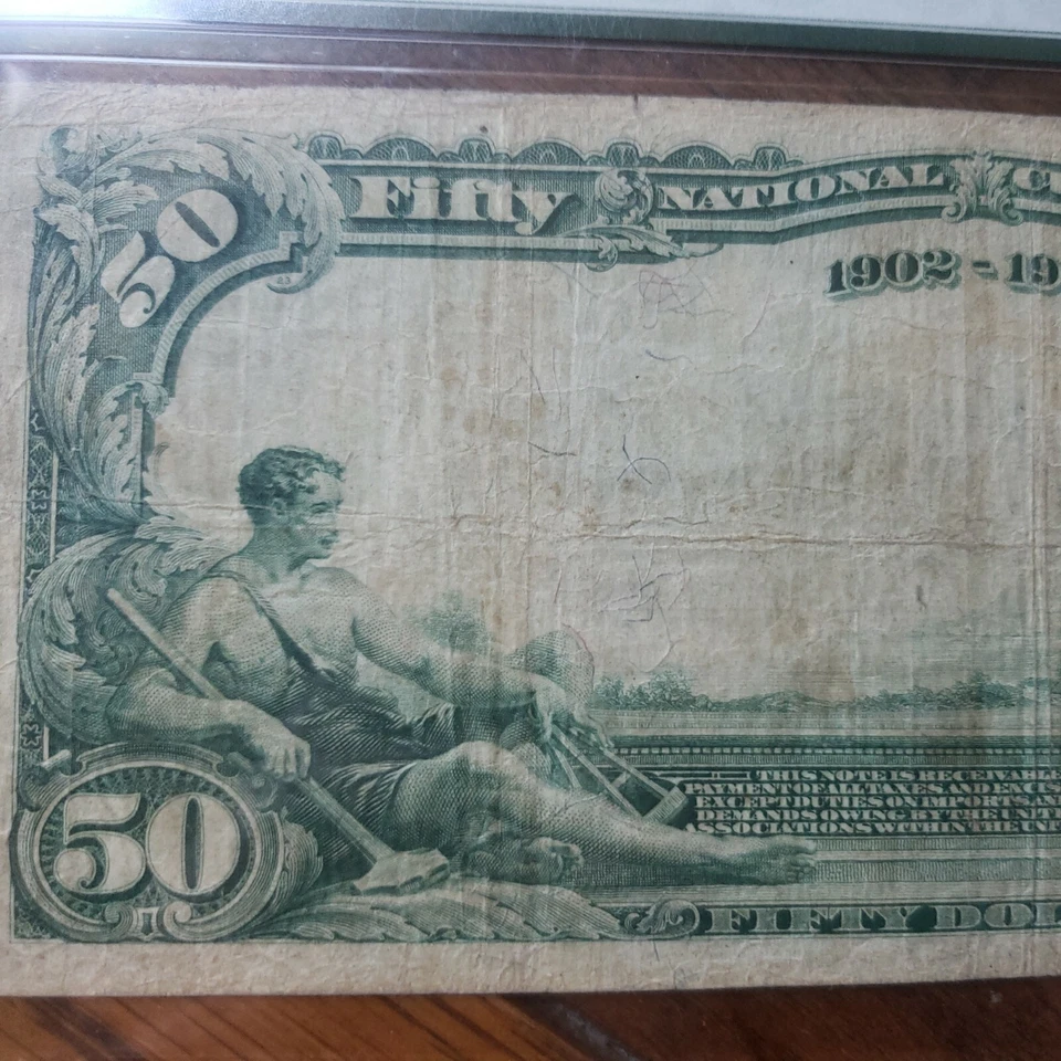 1902 $50 NATIONAL -DATE BACK  PMG20 fr667 VanWert.  s/n 1964..  REALLY NICE!!! - Image 4 of 4