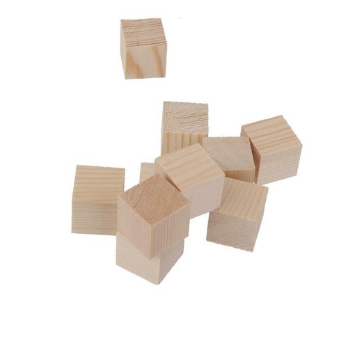 1 Inch Wooden Cubes, 10Pcs Unfinished Wooden Blocks, Math - Picture 2 of 6