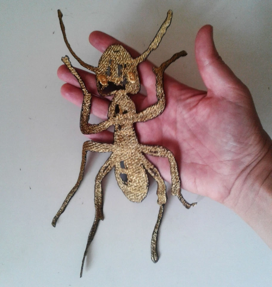 Ant Insect Large Golden Handmade Embroidered Patch - Image 4 of 4