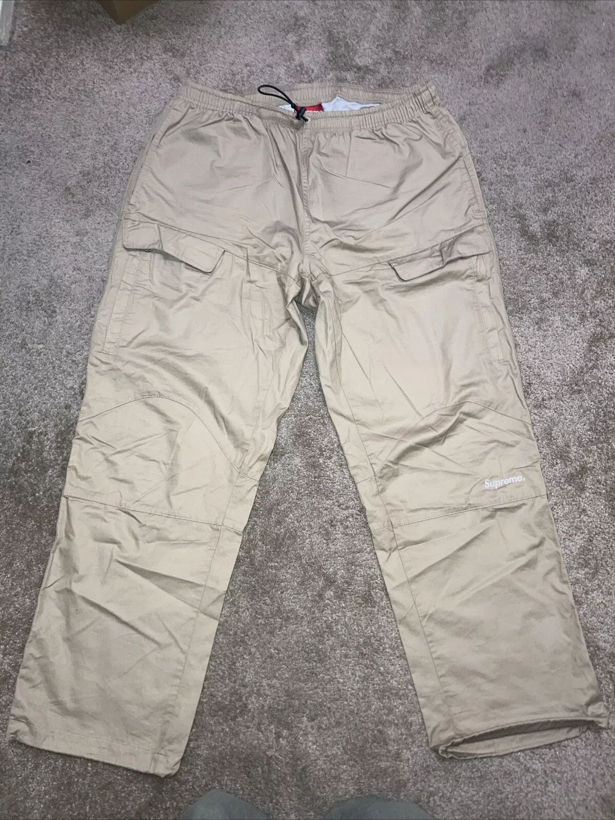 Pantalon Supreme Cinch Cargo Tan Trail coton taille S taille 30 33 skate