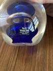 Art Glass Paperweight Vas Vitreum Sweden Blue And Clear Swirl Heavy — photo 6